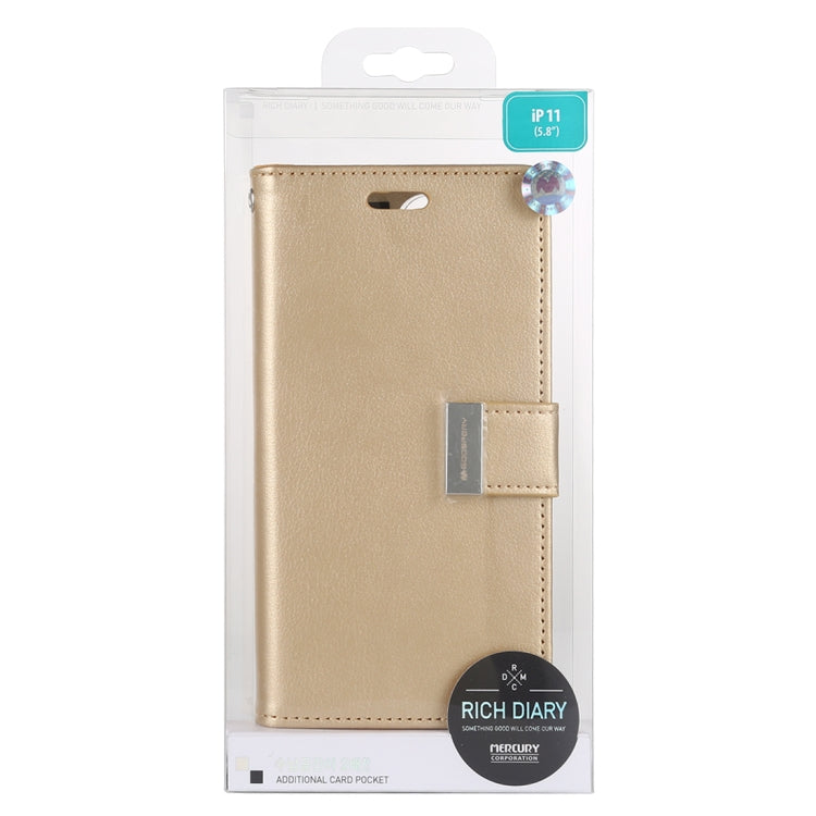 For iPhone 11 Pro MERCURY GOOSPERY RICH DIARY Crazy Horse Texture Horizontal Flip Leather Case  with Holder & Card Slots & Wallet
