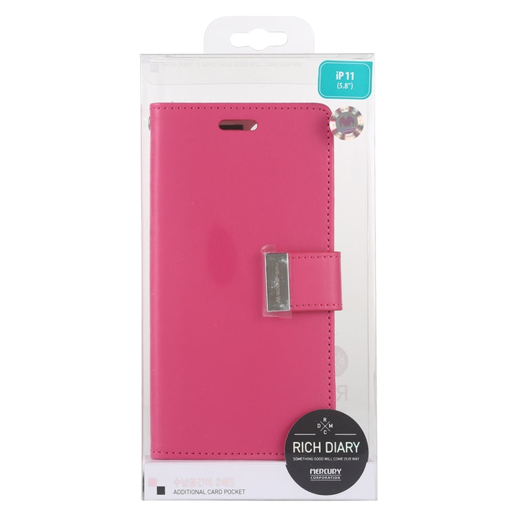 For iPhone 11 Pro MERCURY GOOSPERY RICH DIARY Crazy Horse Texture Horizontal Flip Leather Case  with Holder & Card Slots & Wallet
