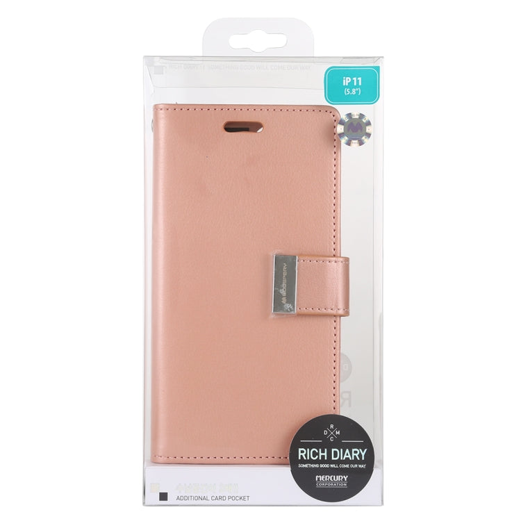 For iPhone 11 Pro MERCURY GOOSPERY RICH DIARY Crazy Horse Texture Horizontal Flip Leather Case  with Holder & Card Slots & Wallet