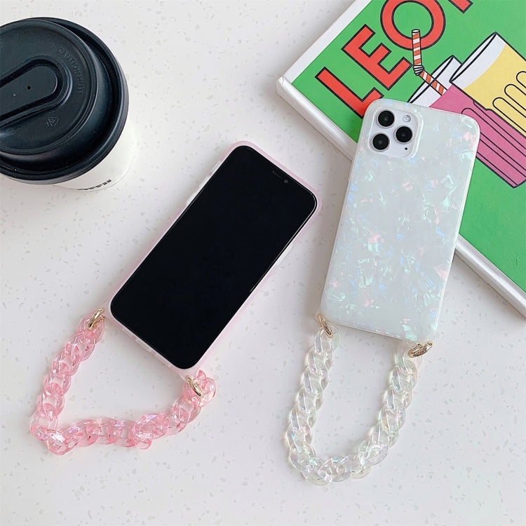 For iPhone 11 Shell Texture TPU Protective Case with Chain Strap
