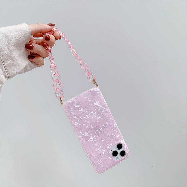 For iPhone 11 Shell Texture TPU Protective Case with Chain Strap