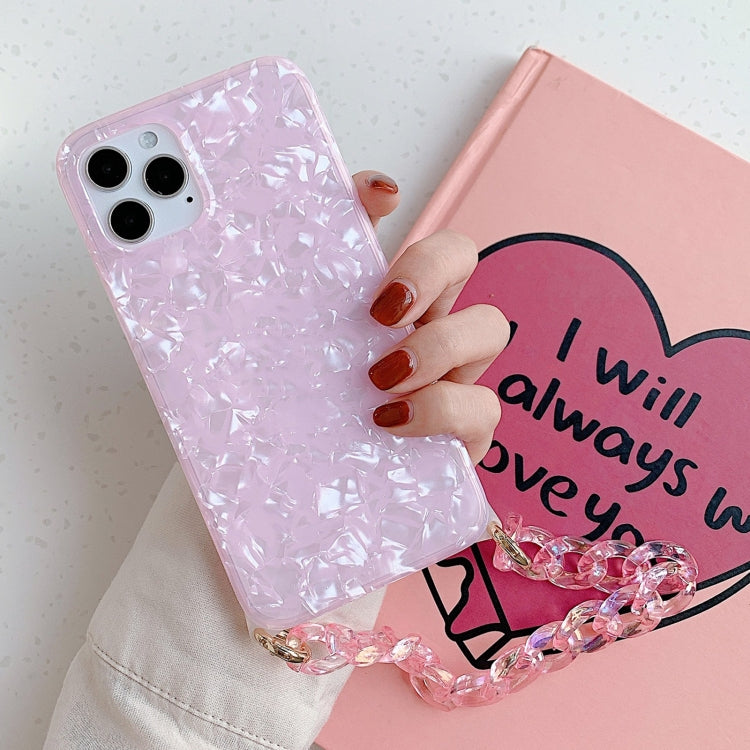 For iPhone 11 Pro Shell Texture TPU Protective Case with Chain Strap