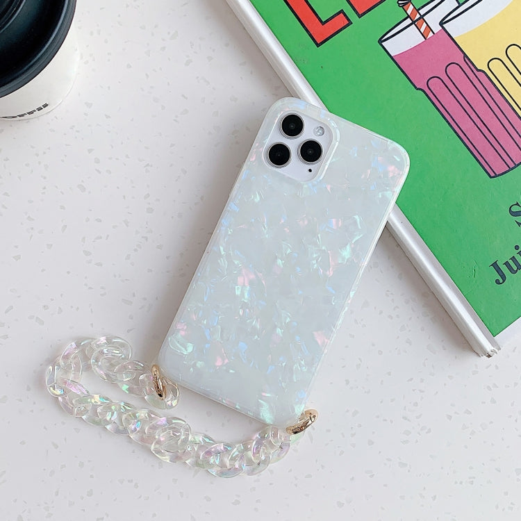 For iPhone 11 Pro Max Shell Texture TPU Protective Case with Chain Strap