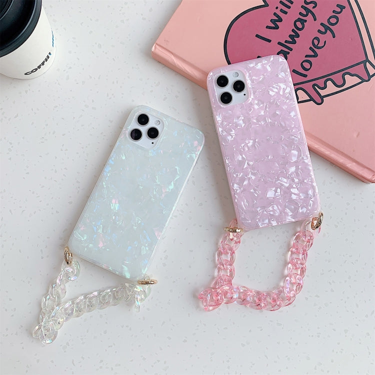 For iPhone 12 mini Shell Texture TPU Protective Case with Chain Strap