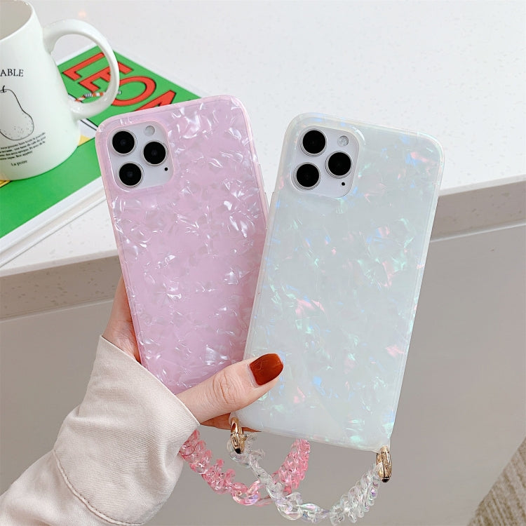 For iPhone 12 mini Shell Texture TPU Protective Case with Chain Strap