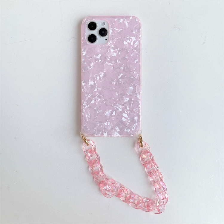 For iPhone 12 / 12 Pro Shell Texture TPU Protective Case with Chain Strap