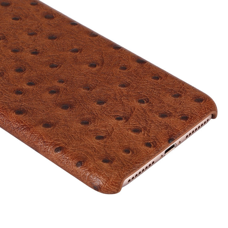 For iPhone SE 2022 / SE 2020 / 8 / 7 Ostrich Texture Head-layer Cowhide Leather Back Cover Case