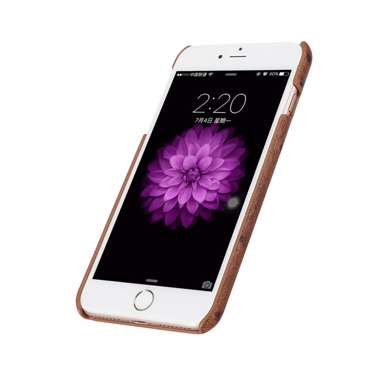 For iPhone 8 Plus / 7 Plus Ostrich Texture Head-layer Cowhide Leather Back Cover Case