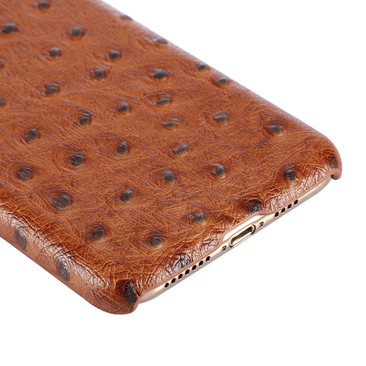 For iPhone 11 Ostrich Texture Head-layer Cowhide Leather Back Cover Case