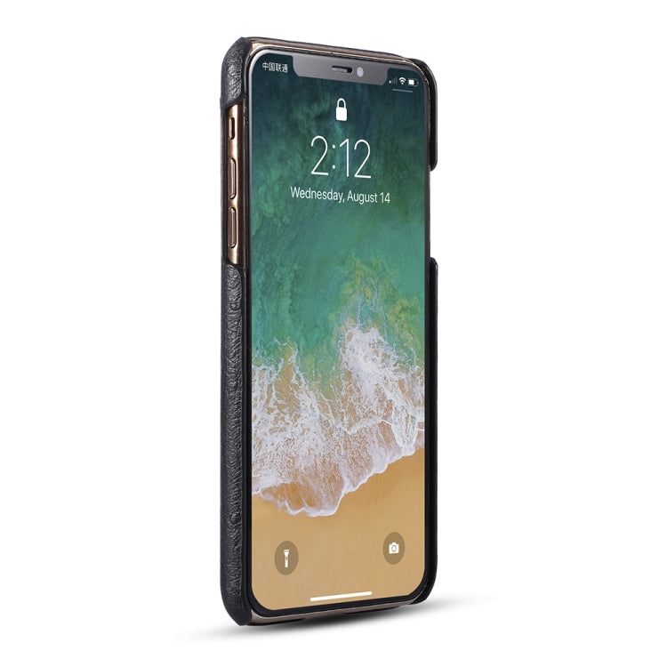 For iPhone 11 Pro Max Ostrich Texture Head-layer Cowhide Leather Back Cover Case