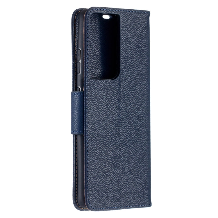 For Samsung Galaxy S21 Ultra 5G Litchi Texture Pure Color Horizontal Flip Leather Case with Holder & Card Slots & Wallet & Lanyard