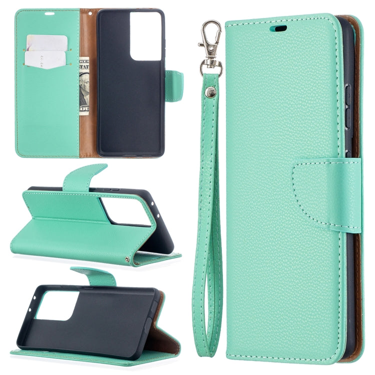 For Samsung Galaxy S21 Ultra 5G Litchi Texture Pure Color Horizontal Flip Leather Case with Holder & Card Slots & Wallet & Lanyard