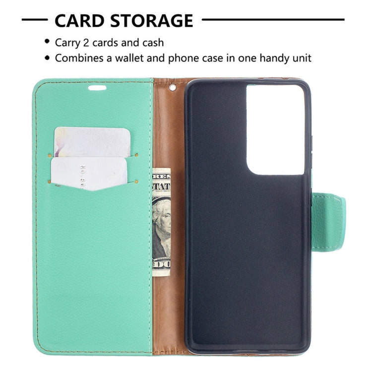 For Samsung Galaxy S21 Ultra 5G Litchi Texture Pure Color Horizontal Flip Leather Case with Holder & Card Slots & Wallet & Lanyard