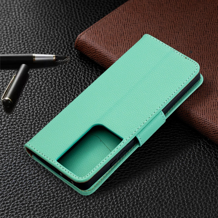 For Samsung Galaxy S21 Ultra 5G Litchi Texture Pure Color Horizontal Flip Leather Case with Holder & Card Slots & Wallet & Lanyard