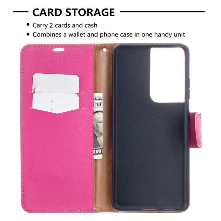 For Samsung Galaxy S21 Ultra 5G Litchi Texture Pure Color Horizontal Flip Leather Case with Holder & Card Slots & Wallet & Lanyard