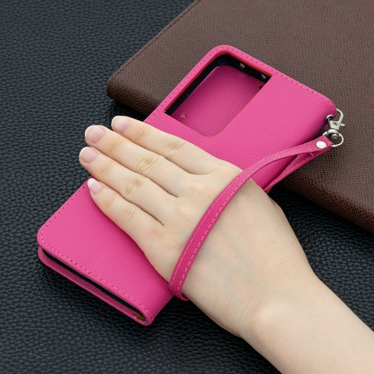 For Samsung Galaxy S21 Ultra 5G Litchi Texture Pure Color Horizontal Flip Leather Case with Holder & Card Slots & Wallet & Lanyard