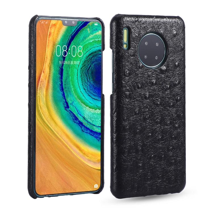 For Huawei Mate 30 Ostrich Texture Head-layer Cowhide Leather Back Cover Case