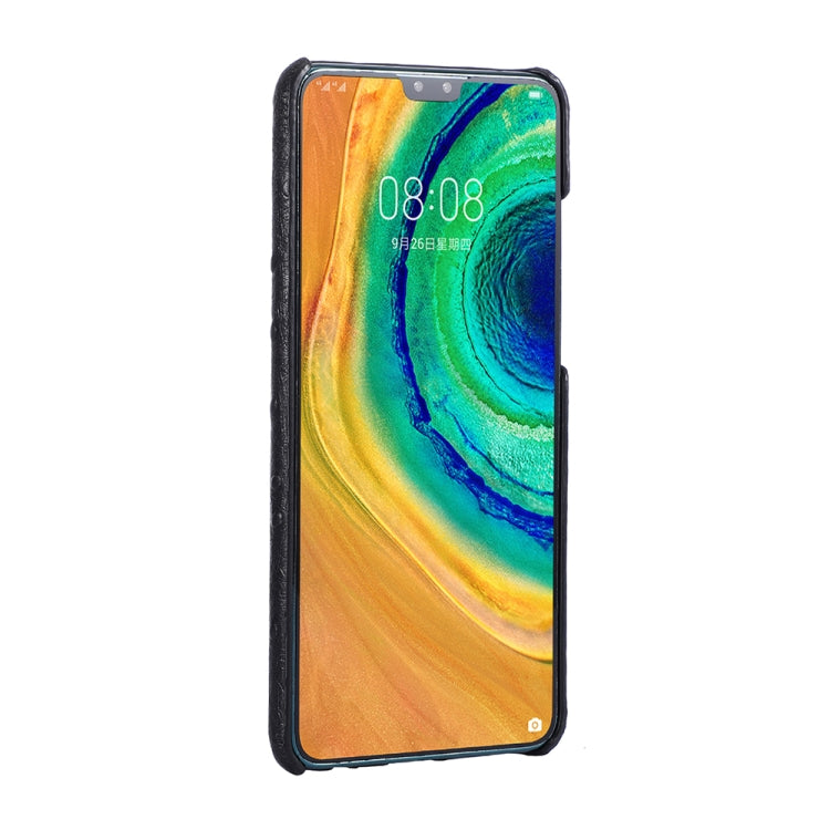 For Huawei Mate 30 Ostrich Texture Head-layer Cowhide Leather Back Cover Case