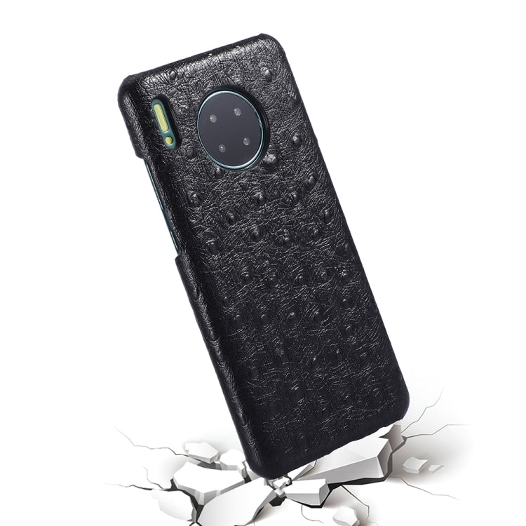 For Huawei Mate 30 Ostrich Texture Head-layer Cowhide Leather Back Cover Case