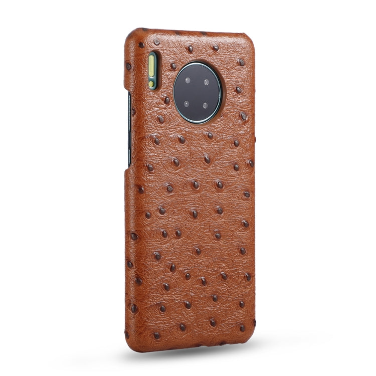 For Huawei Mate 30 Ostrich Texture Head-layer Cowhide Leather Back Cover Case