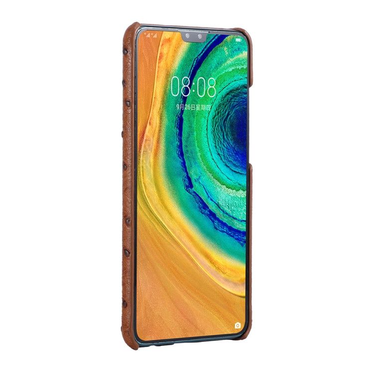 For Huawei Mate 30 Ostrich Texture Head-layer Cowhide Leather Back Cover Case