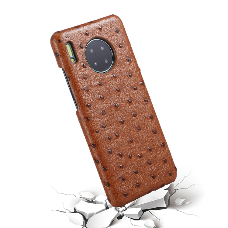 For Huawei Mate 30 Ostrich Texture Head-layer Cowhide Leather Back Cover Case