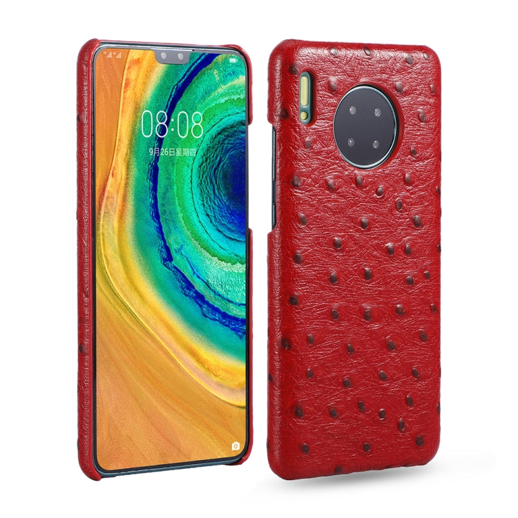 For Huawei Mate 30 Ostrich Texture Head-layer Cowhide Leather Back Cover Case