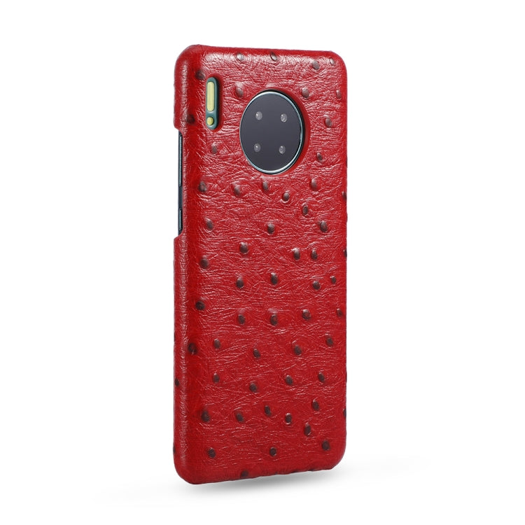 For Huawei Mate 30 Ostrich Texture Head-layer Cowhide Leather Back Cover Case