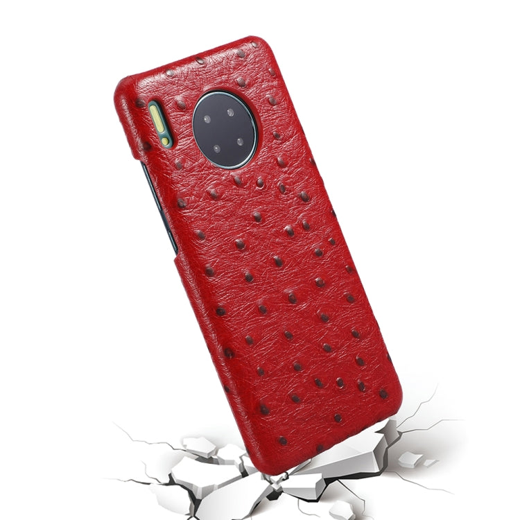 For Huawei Mate 30 Ostrich Texture Head-layer Cowhide Leather Back Cover Case