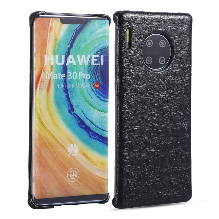 For Huawei Mate 30 Pro Ostrich Texture Head-layer Cowhide Leather Back Cover Case