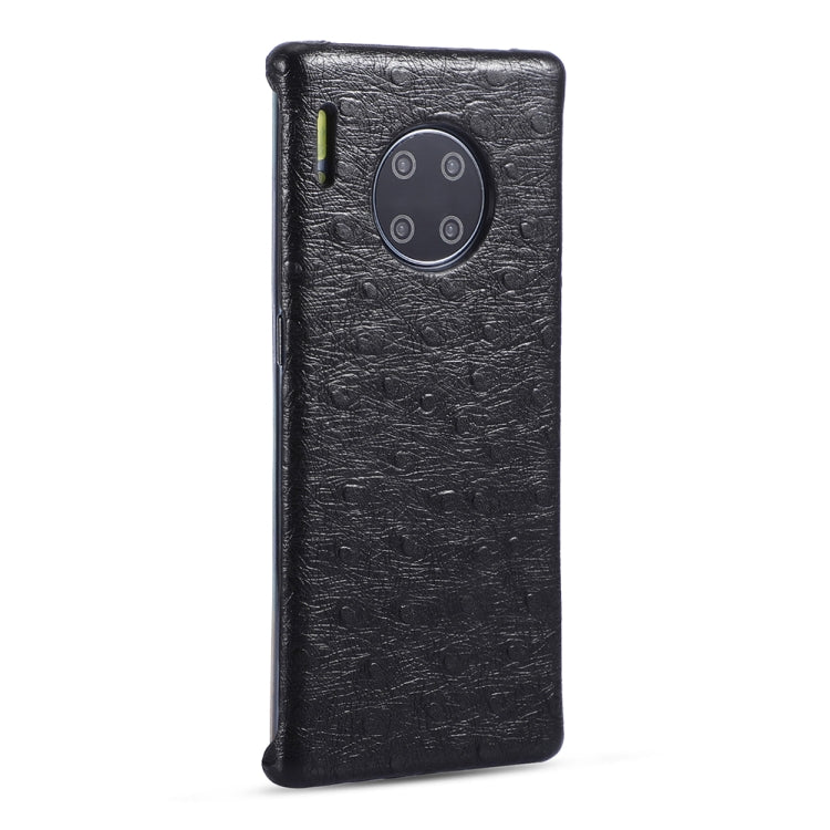 For Huawei Mate 30 Pro Ostrich Texture Head-layer Cowhide Leather Back Cover Case
