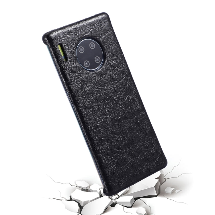For Huawei Mate 30 Pro Ostrich Texture Head-layer Cowhide Leather Back Cover Case