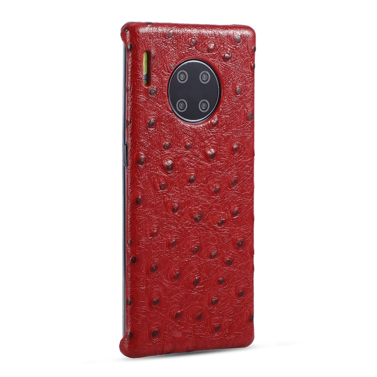For Huawei Mate 30 Pro Ostrich Texture Head-layer Cowhide Leather Back Cover Case