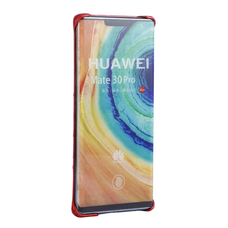 For Huawei Mate 30 Pro Ostrich Texture Head-layer Cowhide Leather Back Cover Case