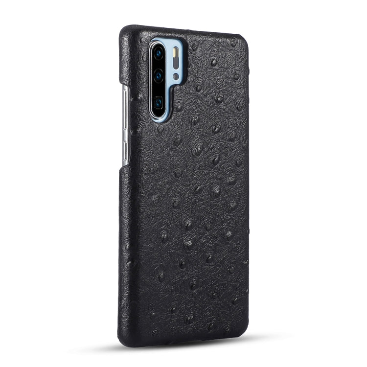 For Huawei P30 Pro Ostrich Texture Head-layer Cowhide Leather Back Cover Case