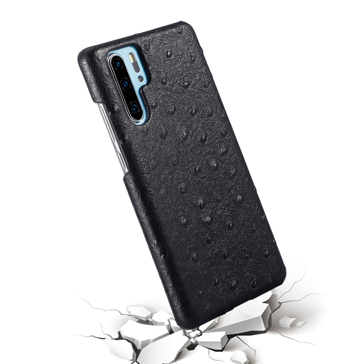 For Huawei P30 Pro Ostrich Texture Head-layer Cowhide Leather Back Cover Case