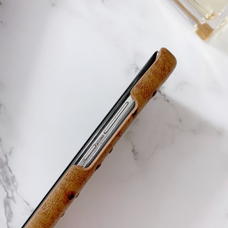 For Huawei P40 Pro Ostrich Texture Head-layer Cowhide Leather Back Cover Case