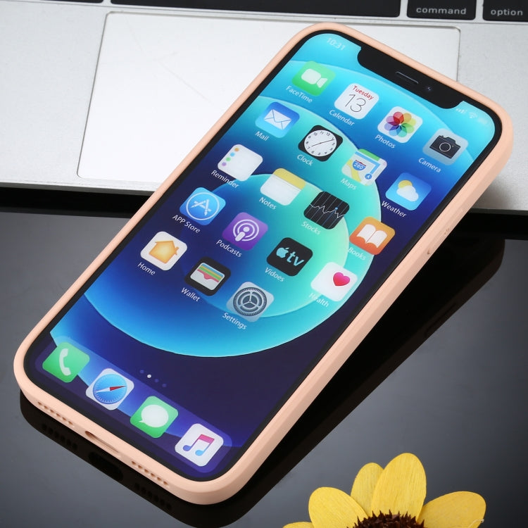 For iPhone 11 Solid Color Glass + Silicone Protective Case