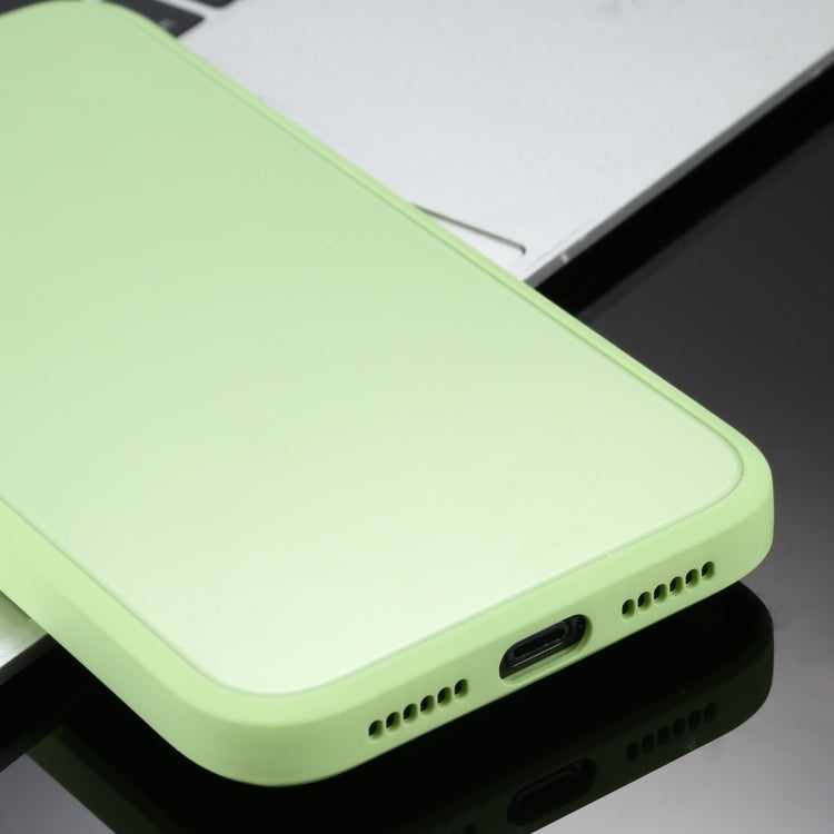 For iPhone 11 Solid Color Glass + Silicone Protective Case
