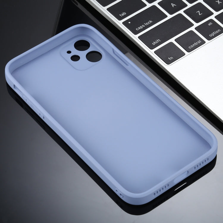 For iPhone 11 Pro Solid Color Glass + Silicone Protective Case