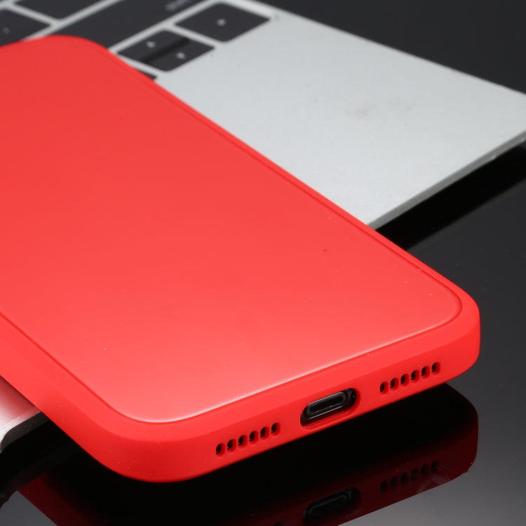 For iPhone 11 Pro Solid Color Glass + Silicone Protective Case