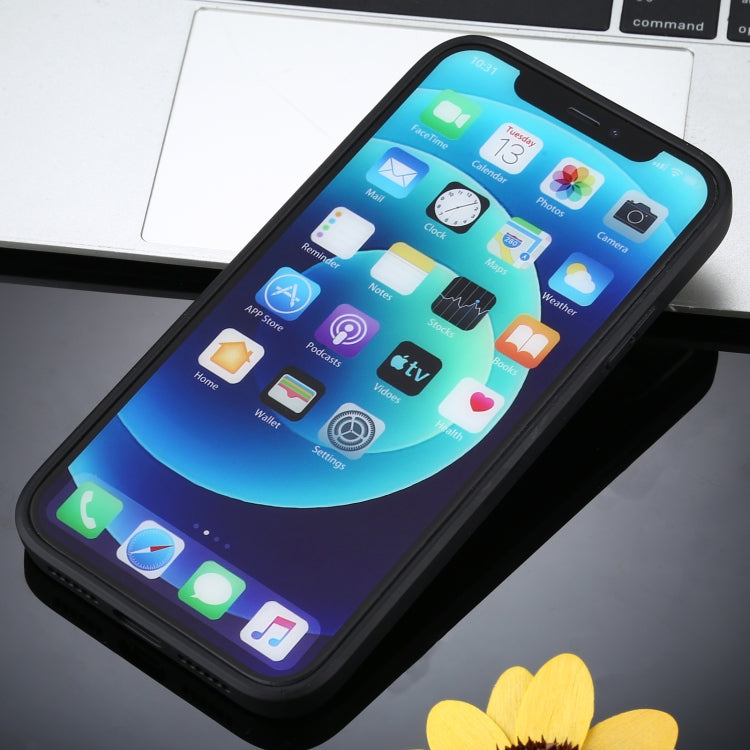 For iPhone 12 Pro Solid Color Glass + Silicone Protective Case