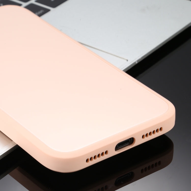 For iPhone 12 Pro Solid Color Glass + Silicone Protective Case
