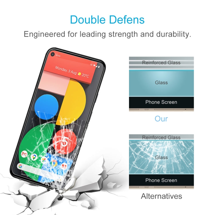 For Google Pixel 5 50 PCS 0.26mm 9H 2.5D Tempered Glass Film