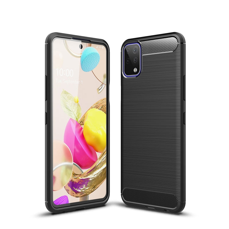 For LG K42 Brushed Texture Carbon Fiber TPU Case