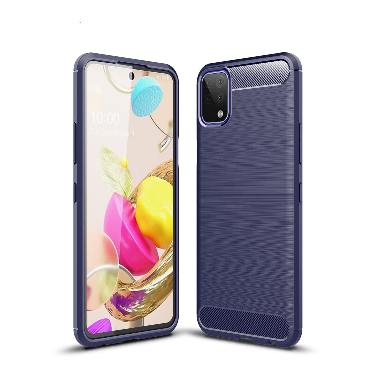 For LG K42 Brushed Texture Carbon Fiber TPU Case