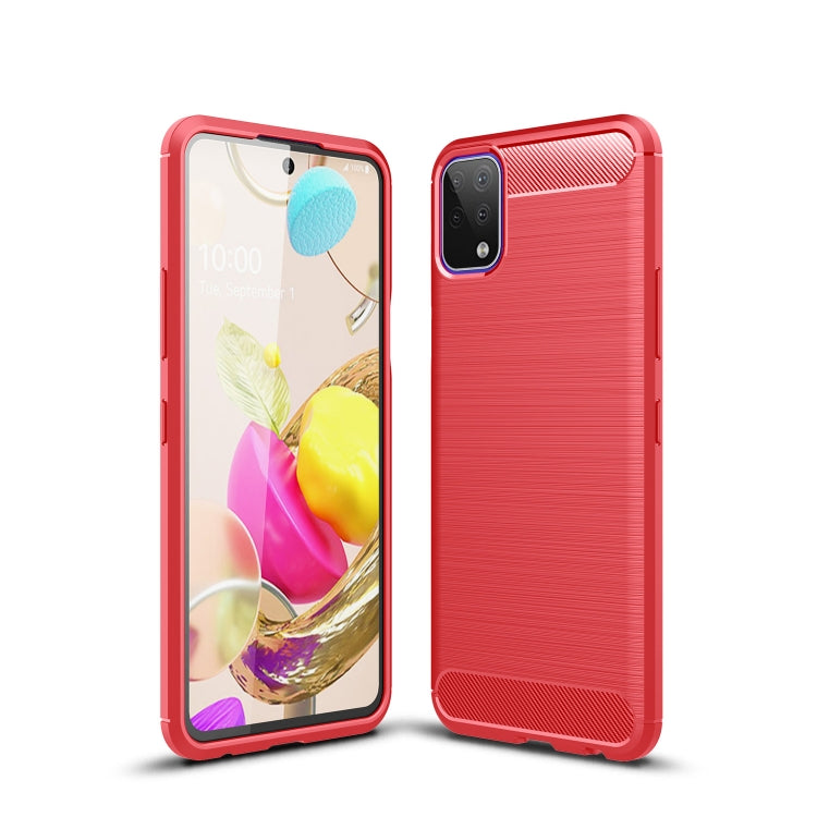 For LG K42 Brushed Texture Carbon Fiber TPU Case