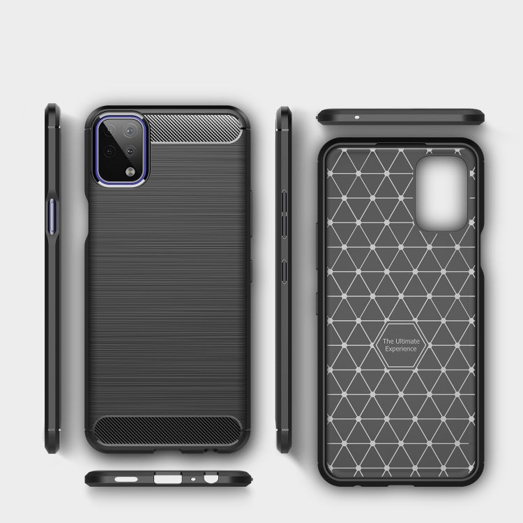 For LG K42 Brushed Texture Carbon Fiber TPU Case