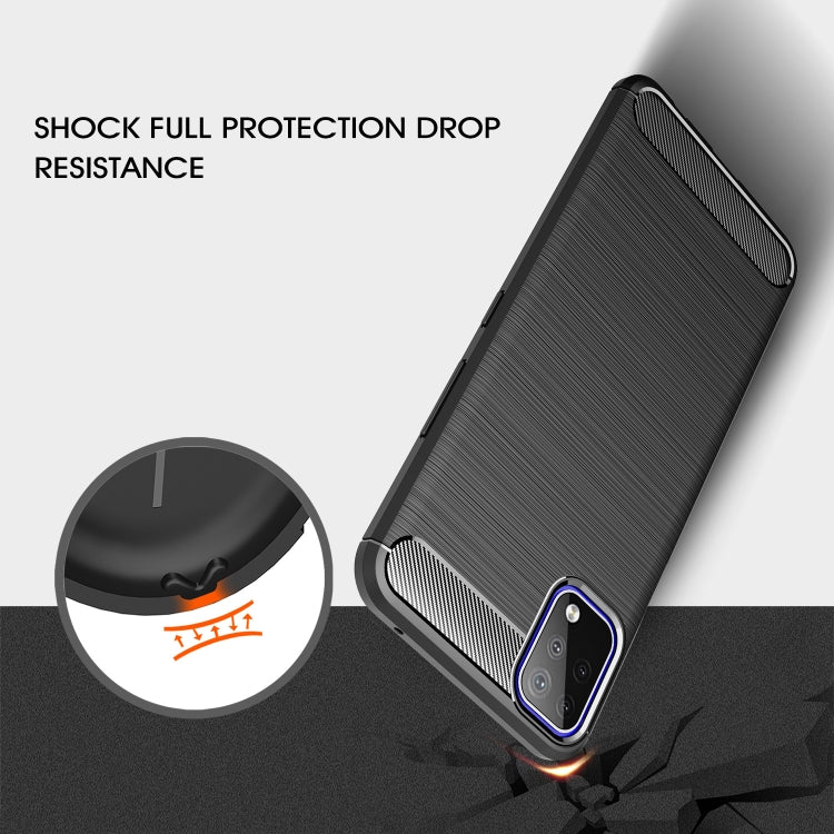 For LG K42 Brushed Texture Carbon Fiber TPU Case