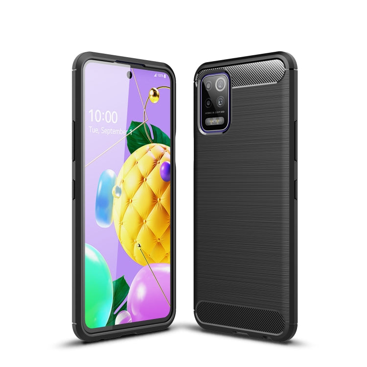 For LG K52 Brushed Texture Carbon Fiber TPU Case